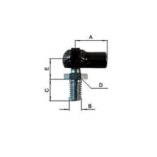 Winkelkpfe (Stahl) fr Gasfedern, Gasdruckfedern (B) M5 / (F) M6 / (A) 19 mm / SW8