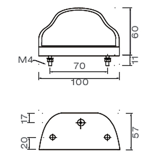 Regpoint Kennzeichenlicht m. Kabel, 500 mm lg., 2-polig mit Steckverb.