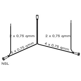 Kabelsatz 7,5 m lg. mit PVC-Stecker, 7-polig mit Abgang fr DC Anschlu